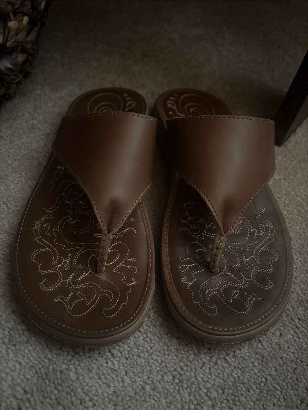 Cute Brown Leather Sandals